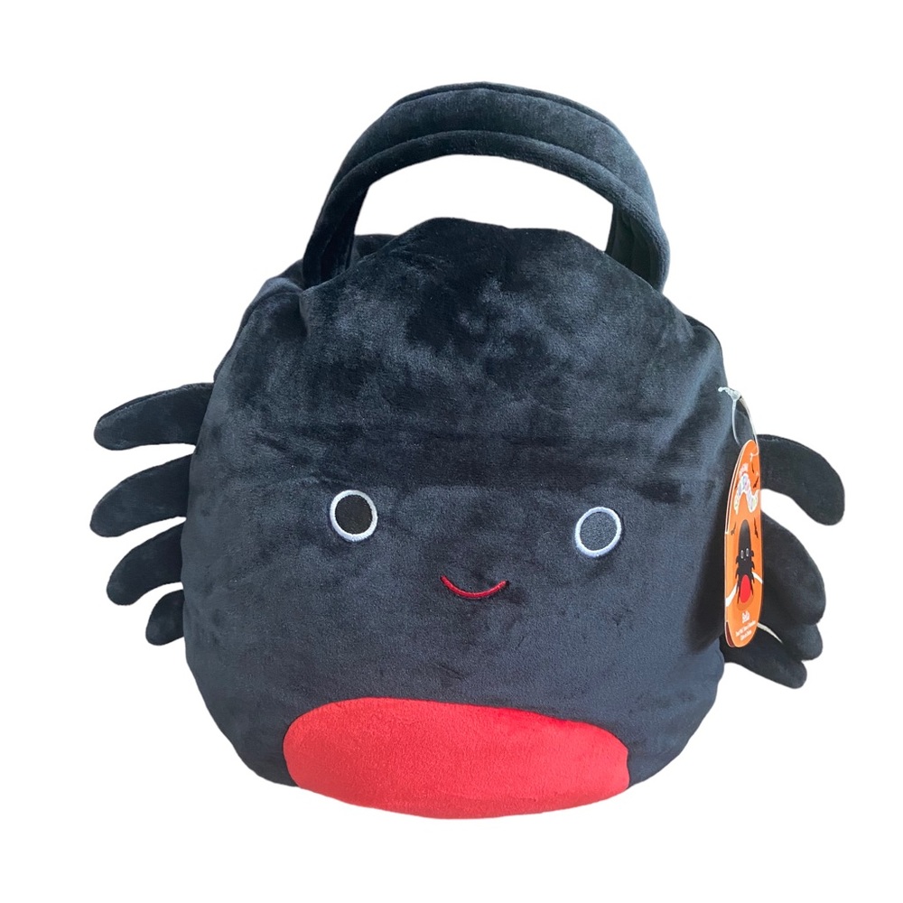 Squishmallows 12” Bella The Red & Black Spider Halloween Treat Pail Bag 2022 New